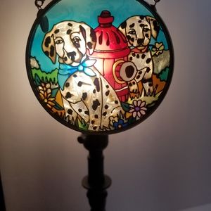 Amia Dalmatians Hand Painted Glass Suncather for C